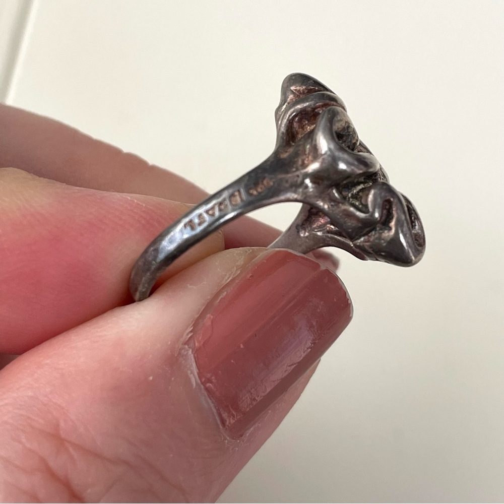 Vintage Israel stamped 925 sterling silver Brutalist freeform ring sz 6.5 - Picture 6 of 16